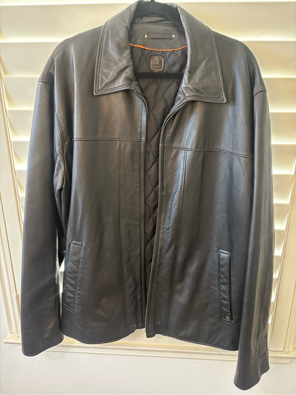 Wilson’s Leather Men's Black Leather Jacket - Classic Zip Front